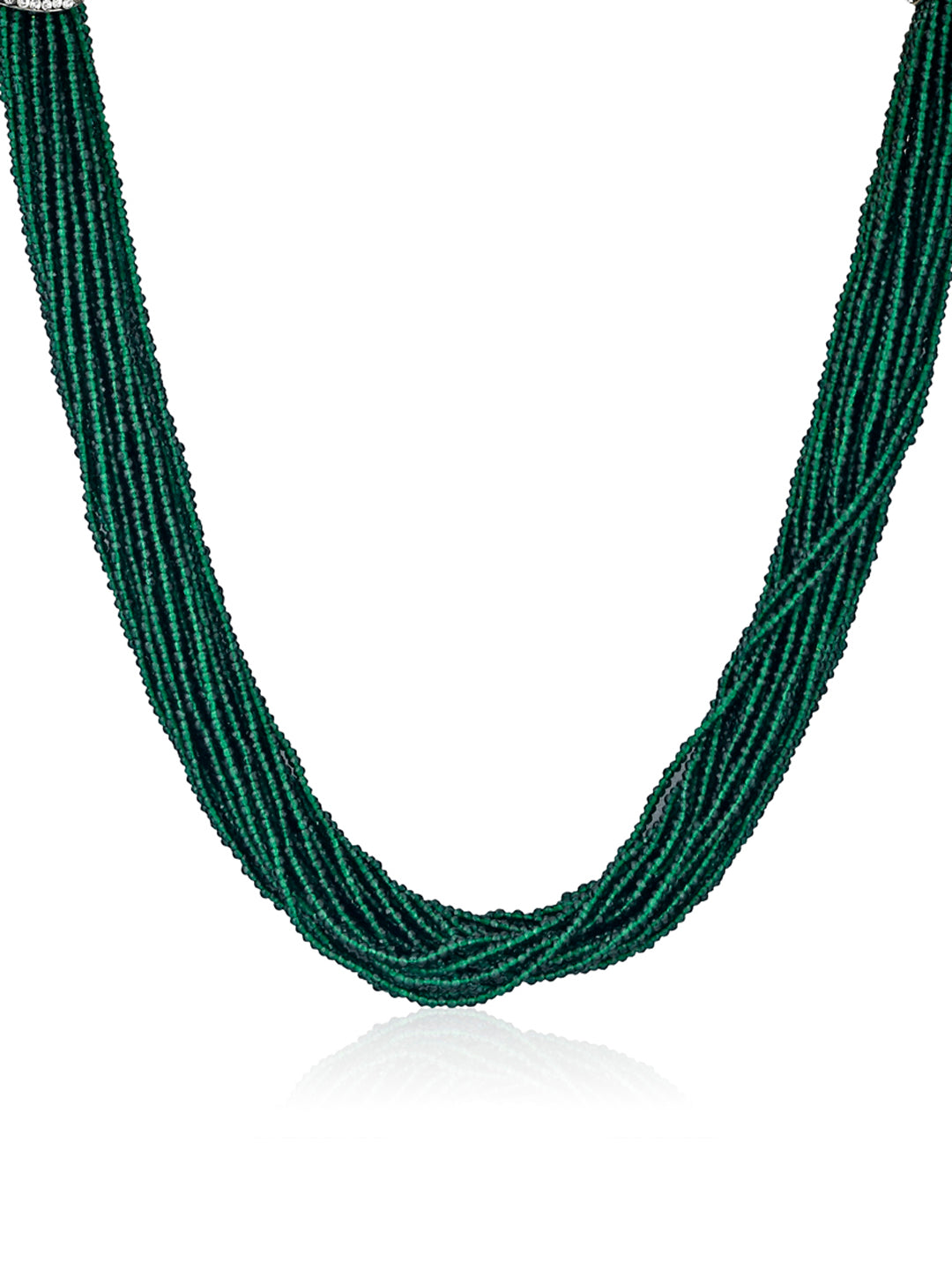 Stone Appeal Multi Deep Green Stone String Necklace 