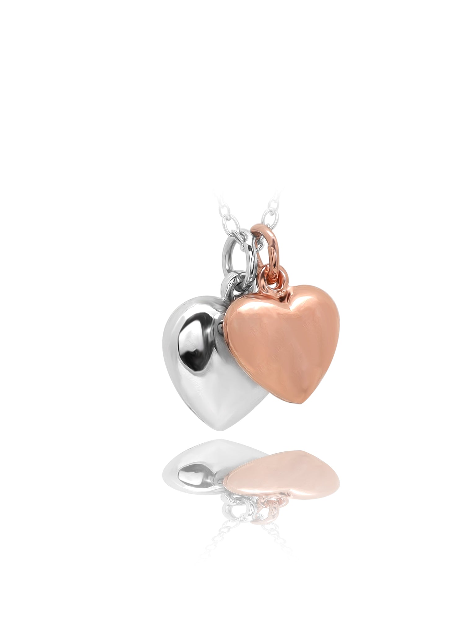 Silver Dual Toned Heart Shaped Necklace 