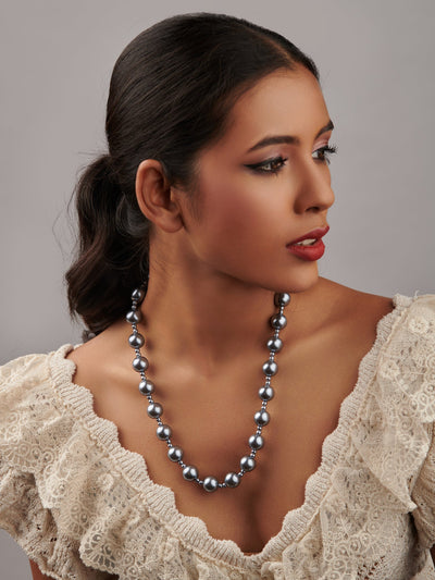  The Pearl Story - Mystic Black Garland of Pearl Necklace