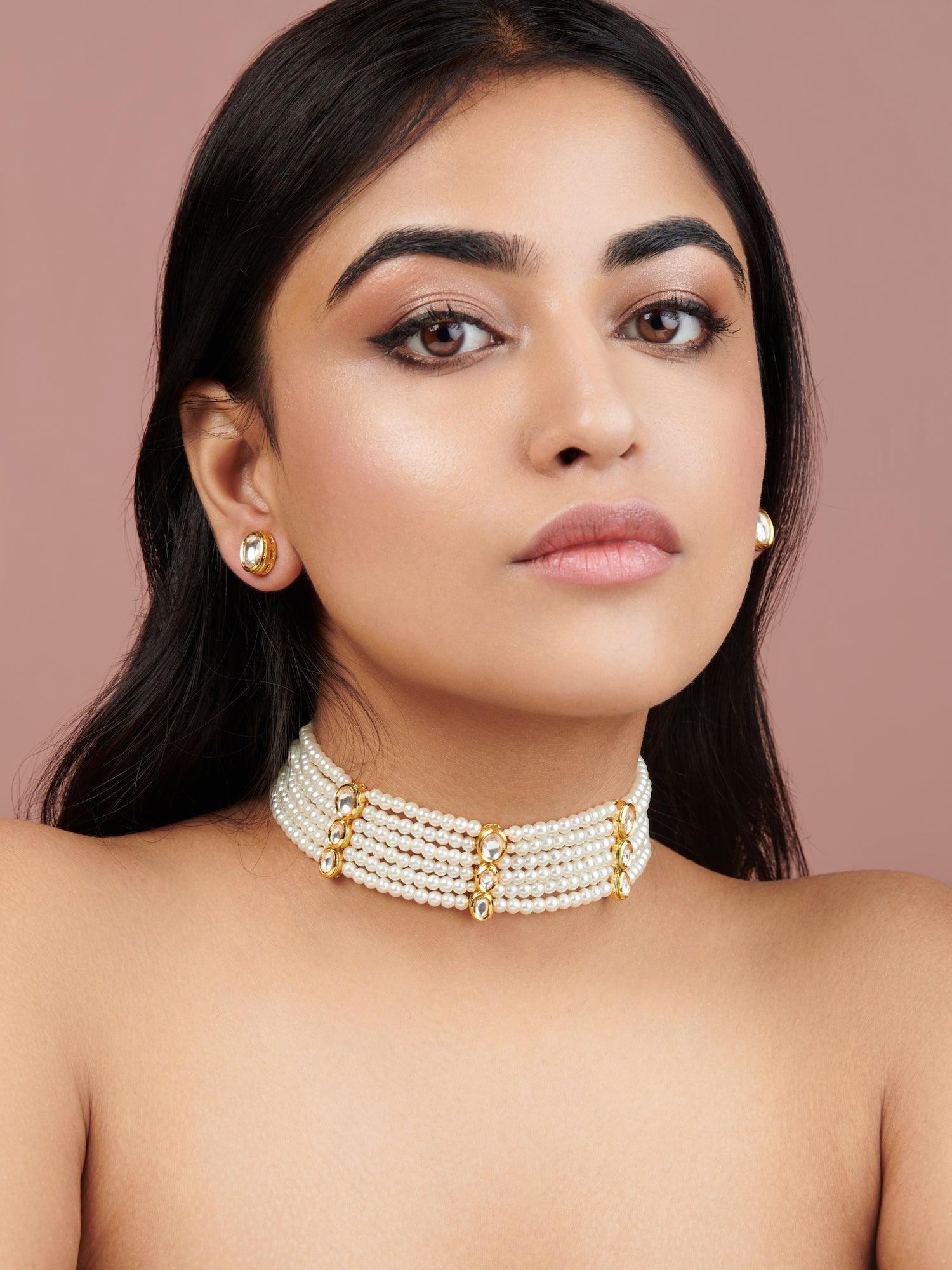 The Zoya Strings of pearls Tushi Choker Necklace – Curio Cottage