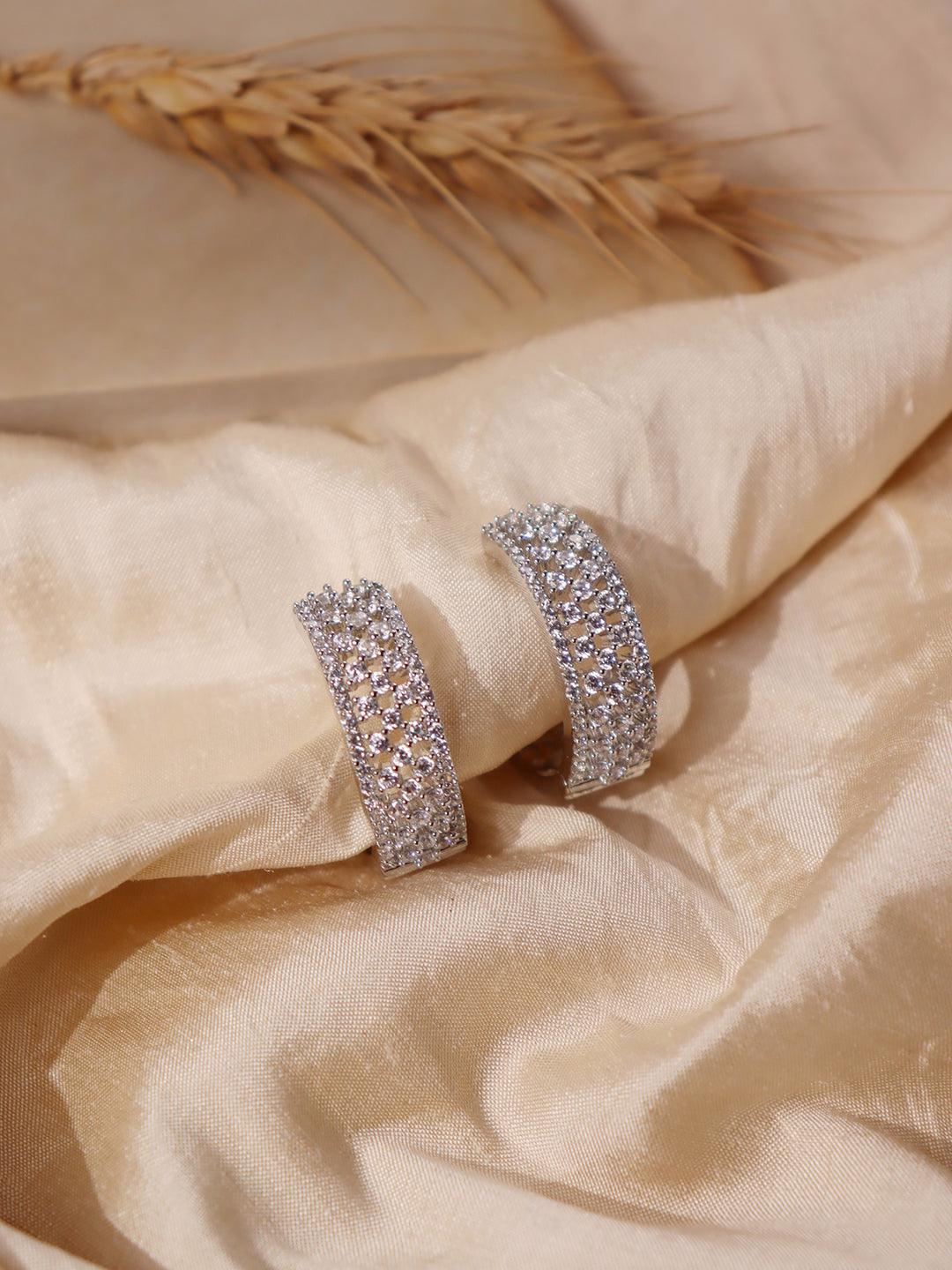 Diamante Cubic Zirconia Hoop earrings - Main Image