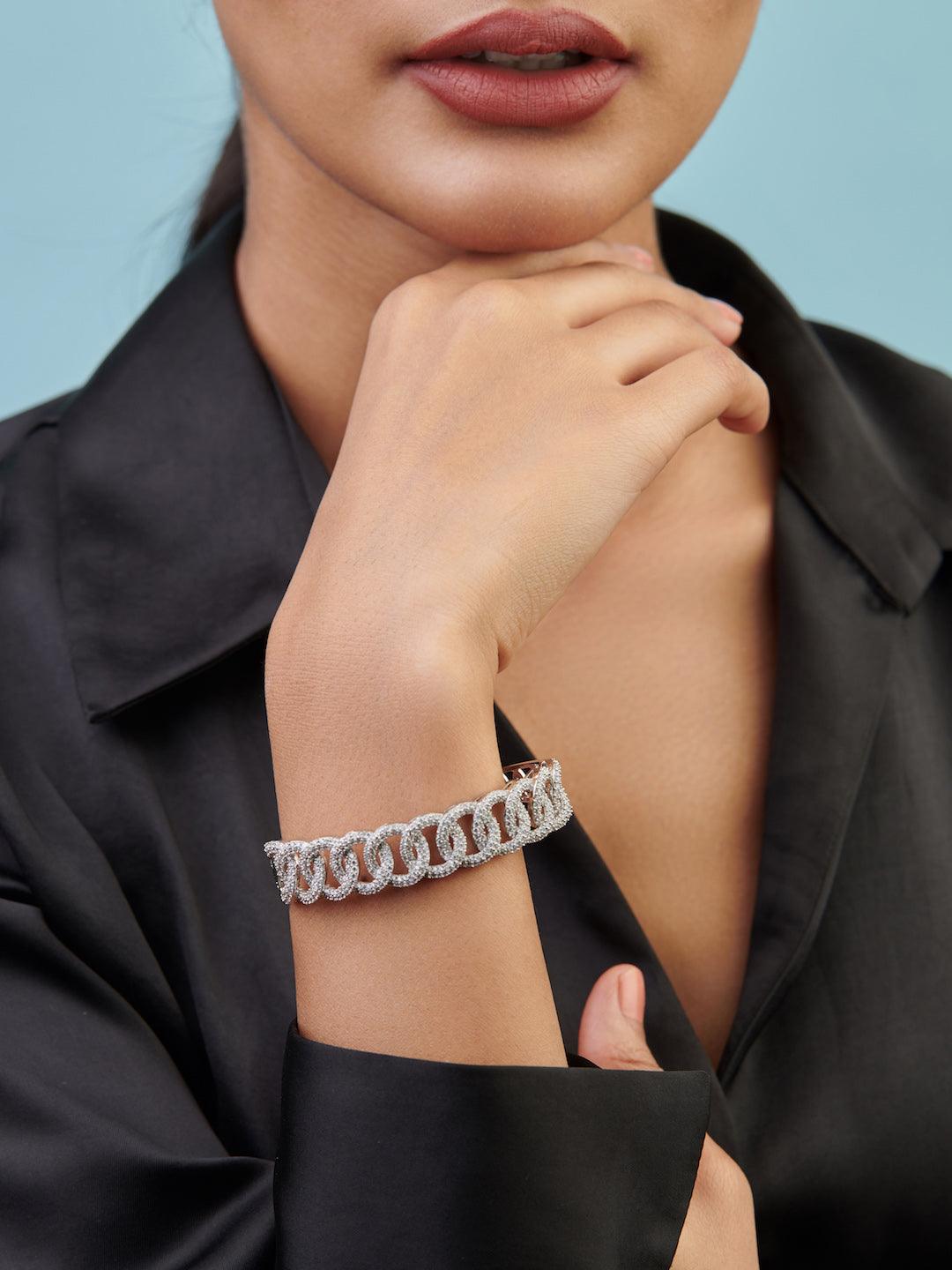 Diamante Clink Link Cubic Zirconia Bracelet – Curio Cottage