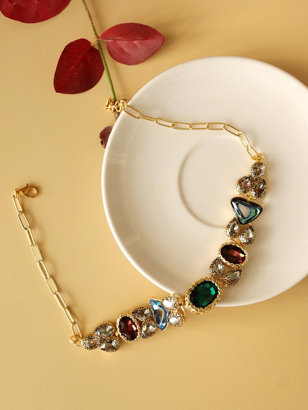 Aina Multi Shaped and Coloured Crystal Necklace Set - Curio Cottage Aina Multi Shaped and Coloured Crystal Necklace Set