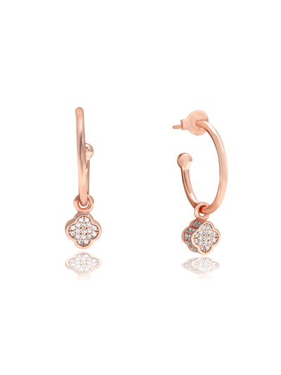  Rose Gold Plated Silver Zirconia Drop Earring