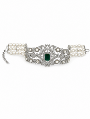 Emerald Meets Pearl Layered Necklace Set