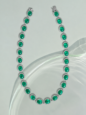 Emerald Meets Pearl Layered Necklace Set