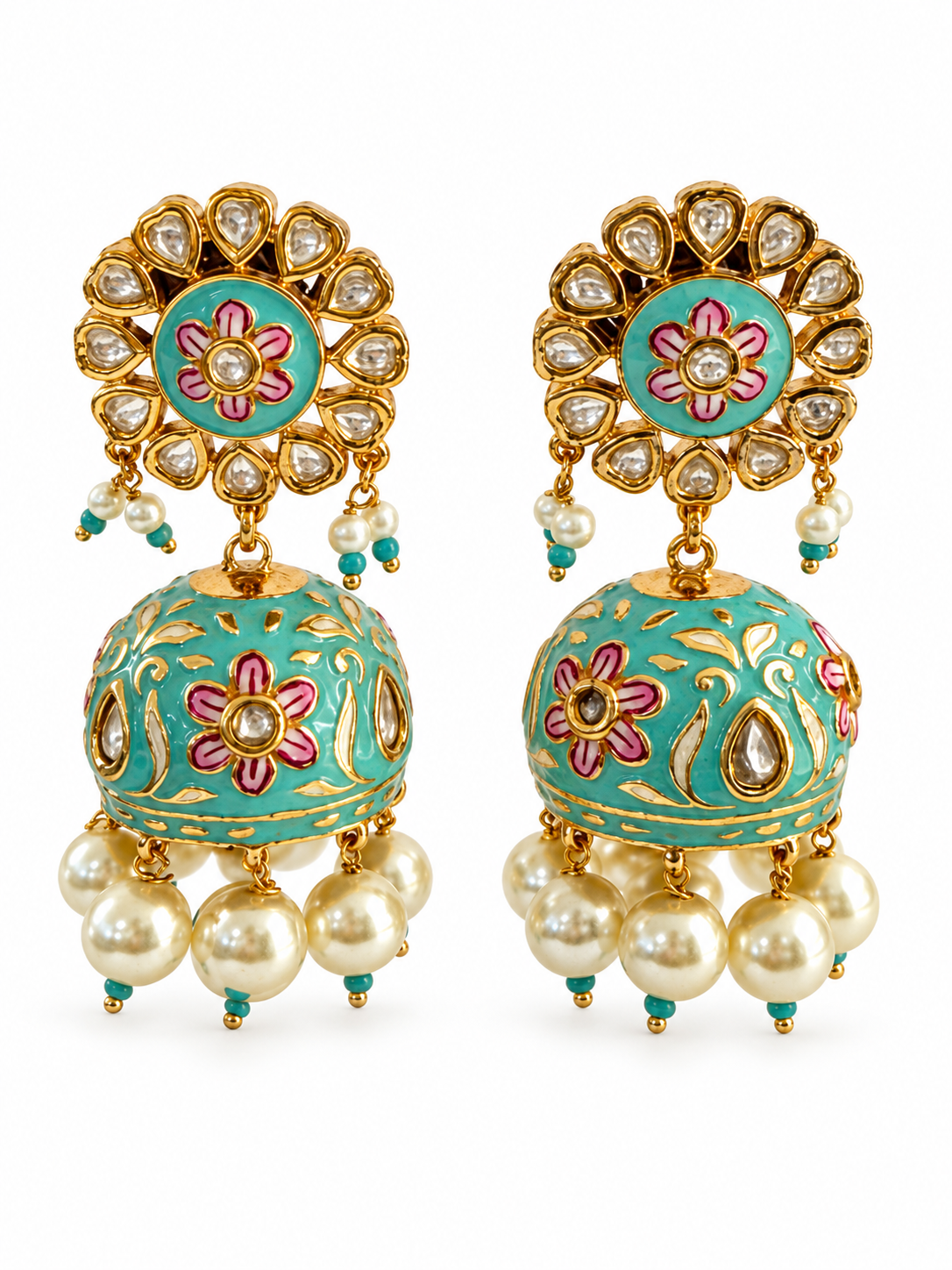 Pastel Blue Enamel Droplet Earrings