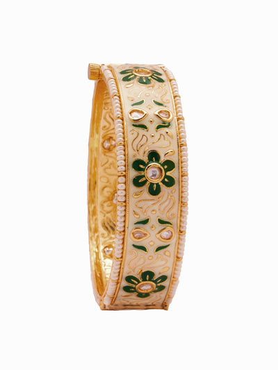  Enchanting Enamel-Coated Floral Bangle