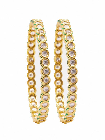 Gold Plated Kundan Studded Bangles 