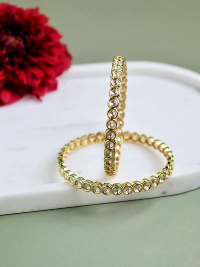 Gold Plated Kundan Studded Bangles 