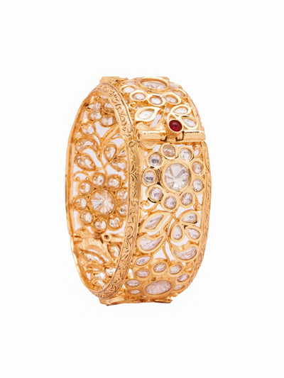 Opulent 22 KT Gold Plated Kundan Cuff 
