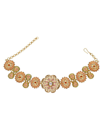 The Zoya Play of Hue Floral Kundan Meenakari Choker 