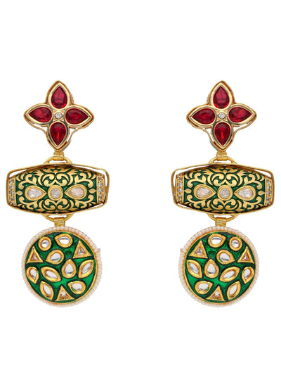 The Zoya Floral Flow Green Dangler Earrings 