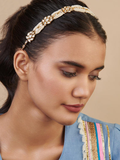  Meira Layers of Pearls Kundan Sheesh Phool