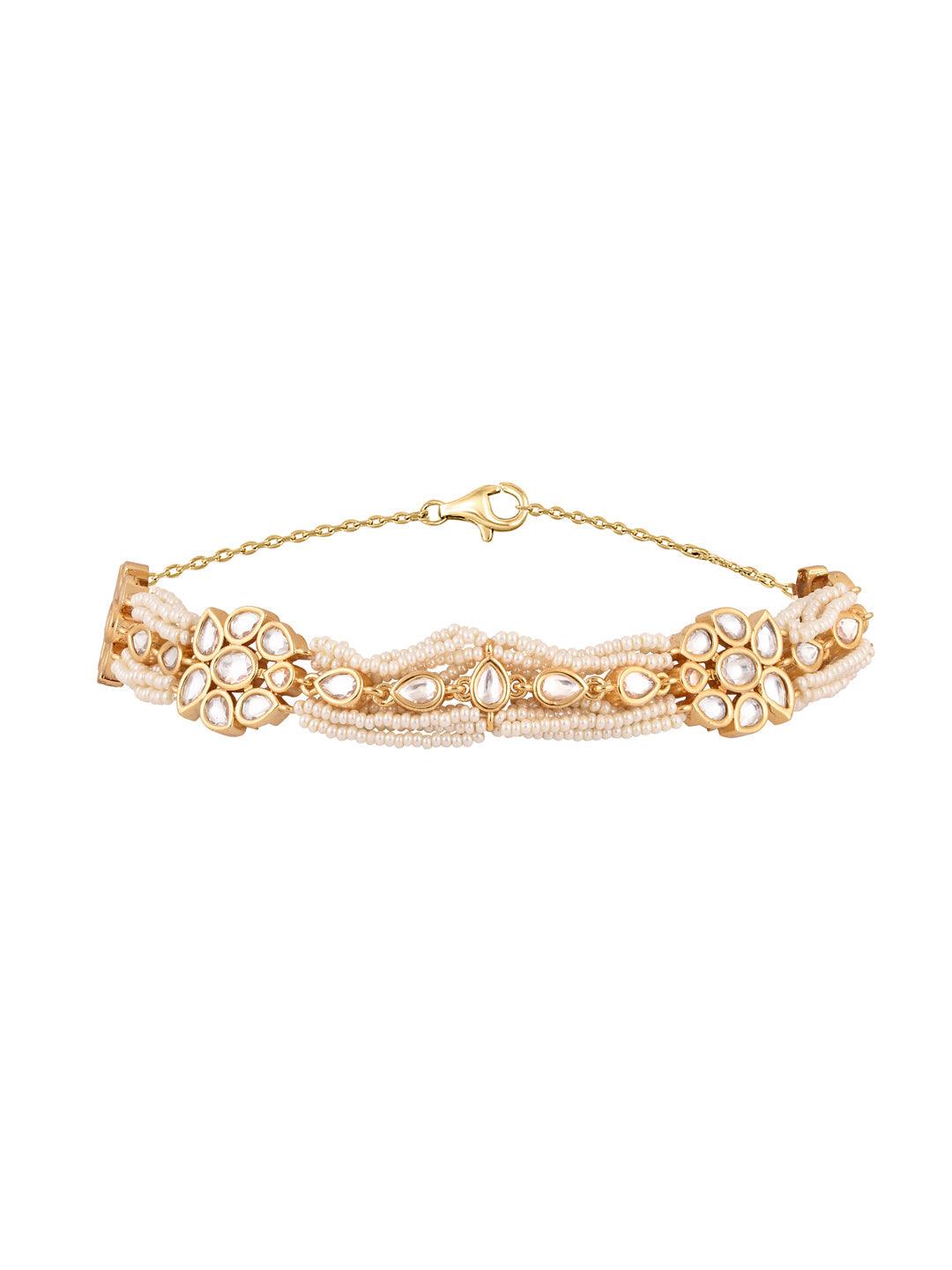  Meira Layers of Pearls Kundan Sheesh Phool