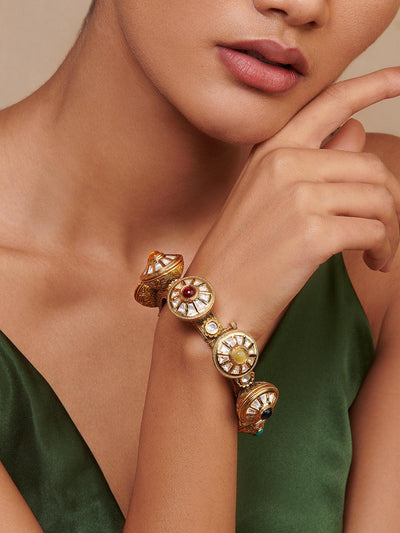  Miera Kundan And Navratan Stone Bangle