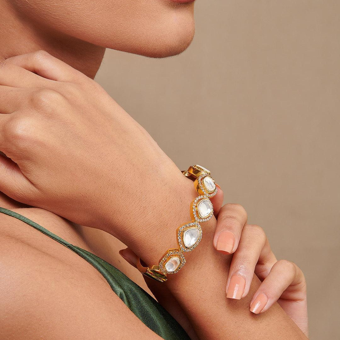 Kundan And Gold Bangles