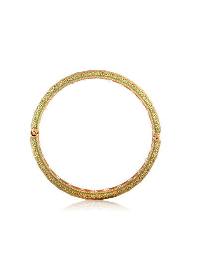 Miera Kundan And Green Enameled Bangles 