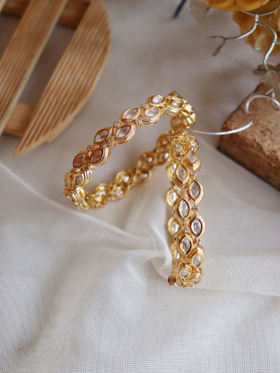 22K Round Gold Bangle Bracelets - Set of 6 | Virani Jewelers