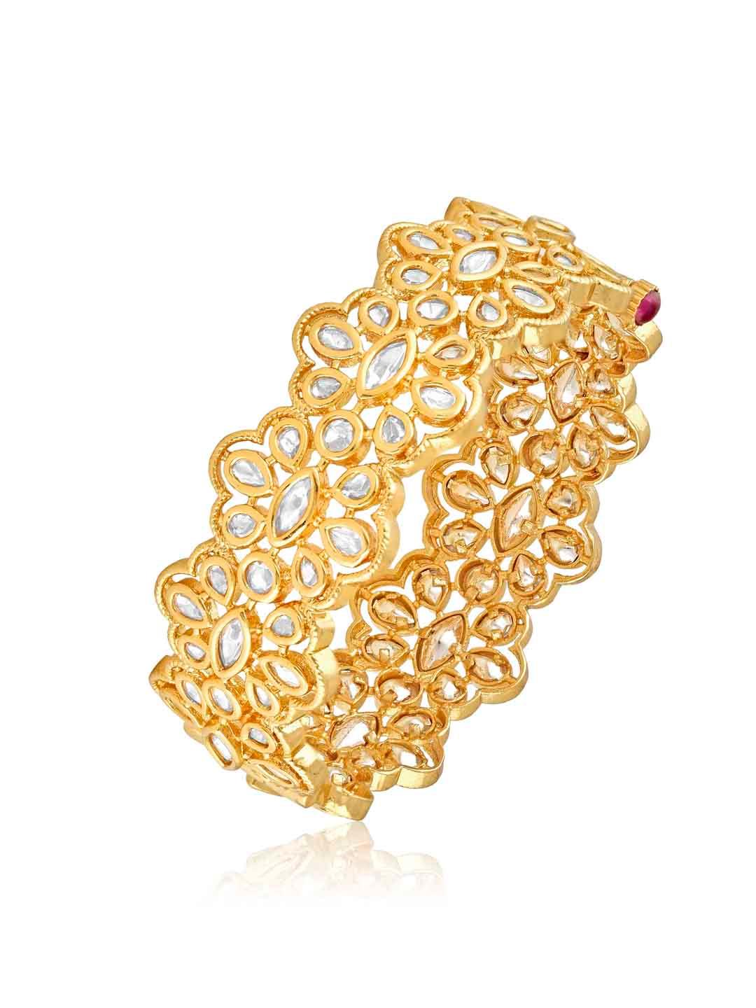 Floral Gold Kundan Bridal Bangle 