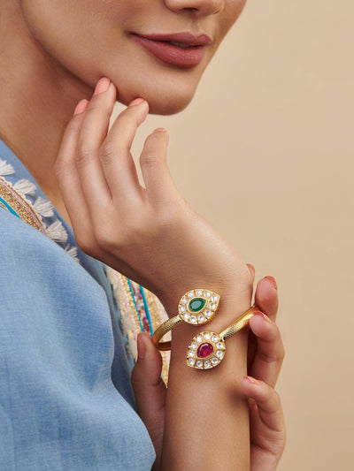  Meira Coupled Kundan and Stone Bracelet