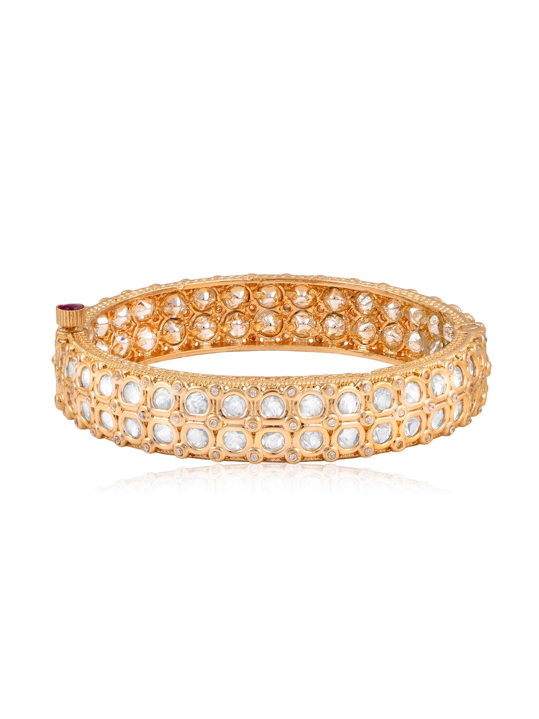 Meira Rose Gold Tone Traditional Bangle 