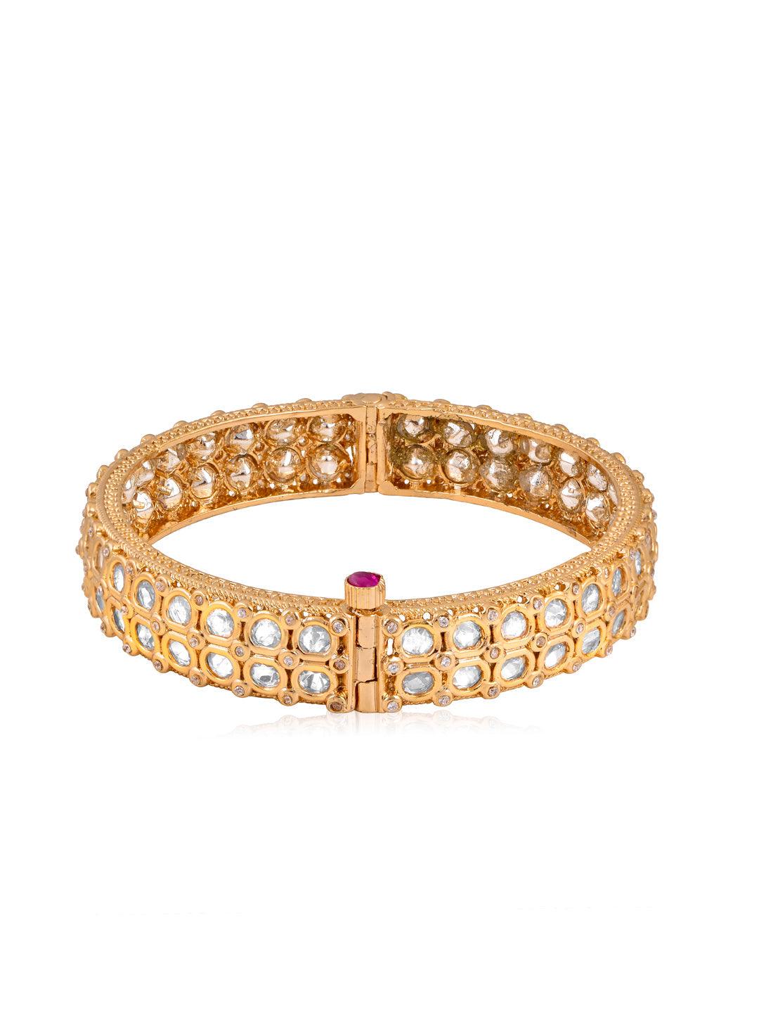 Meira Rose Gold Tone Traditional Bangle 