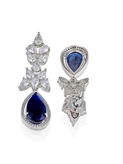 Diamante Deep Blue Drop Earrings 