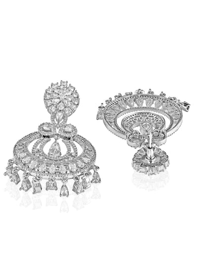 Diamante Double Layered Chandbali Earrings 