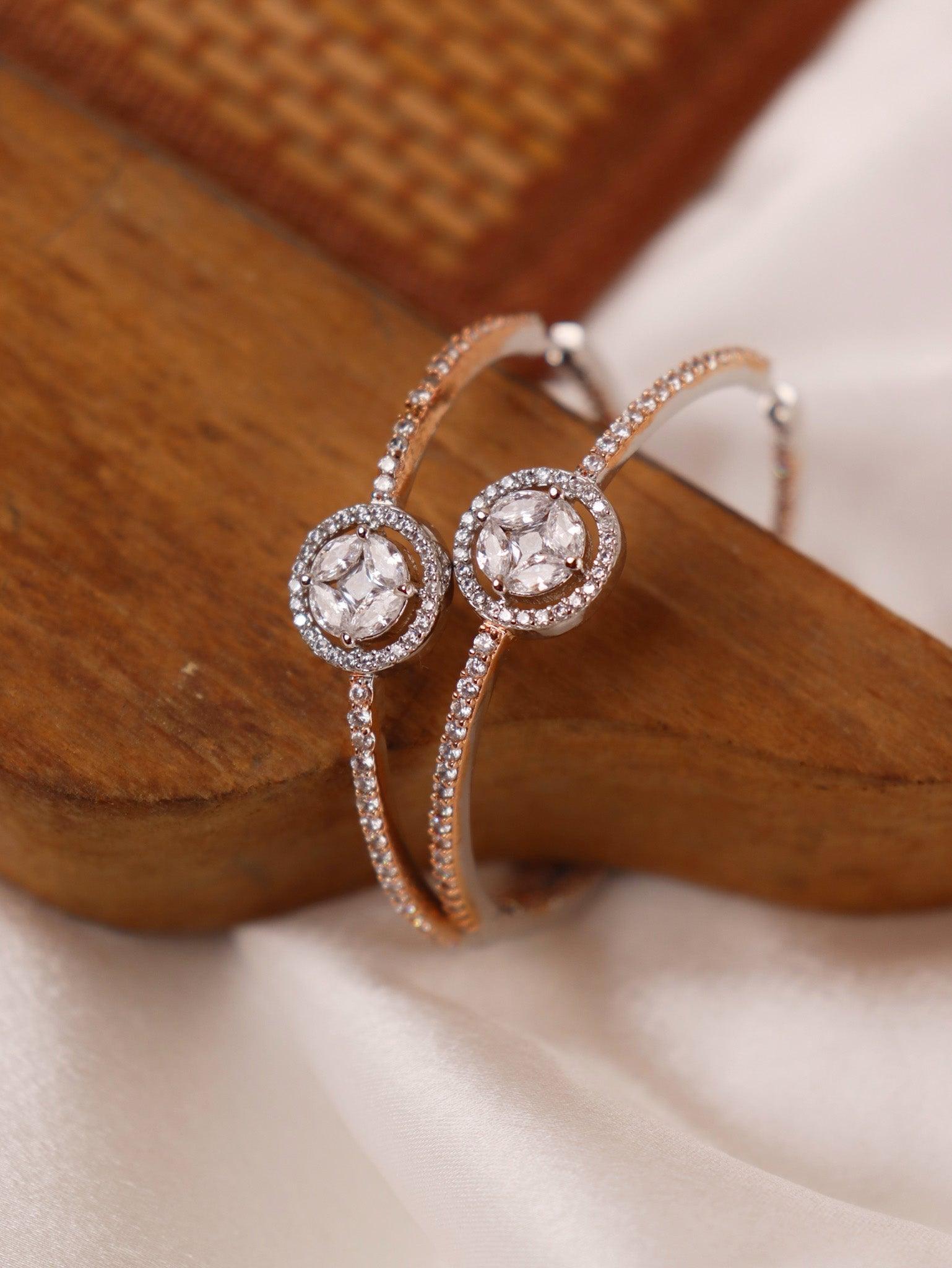  Diamante Cubic Zirconia Hoop Earrings