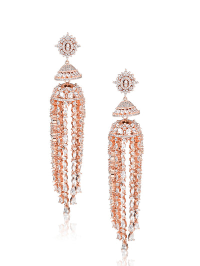 Rose Gold Plated Silver Zirconia Drop Earring – Curio Cottage