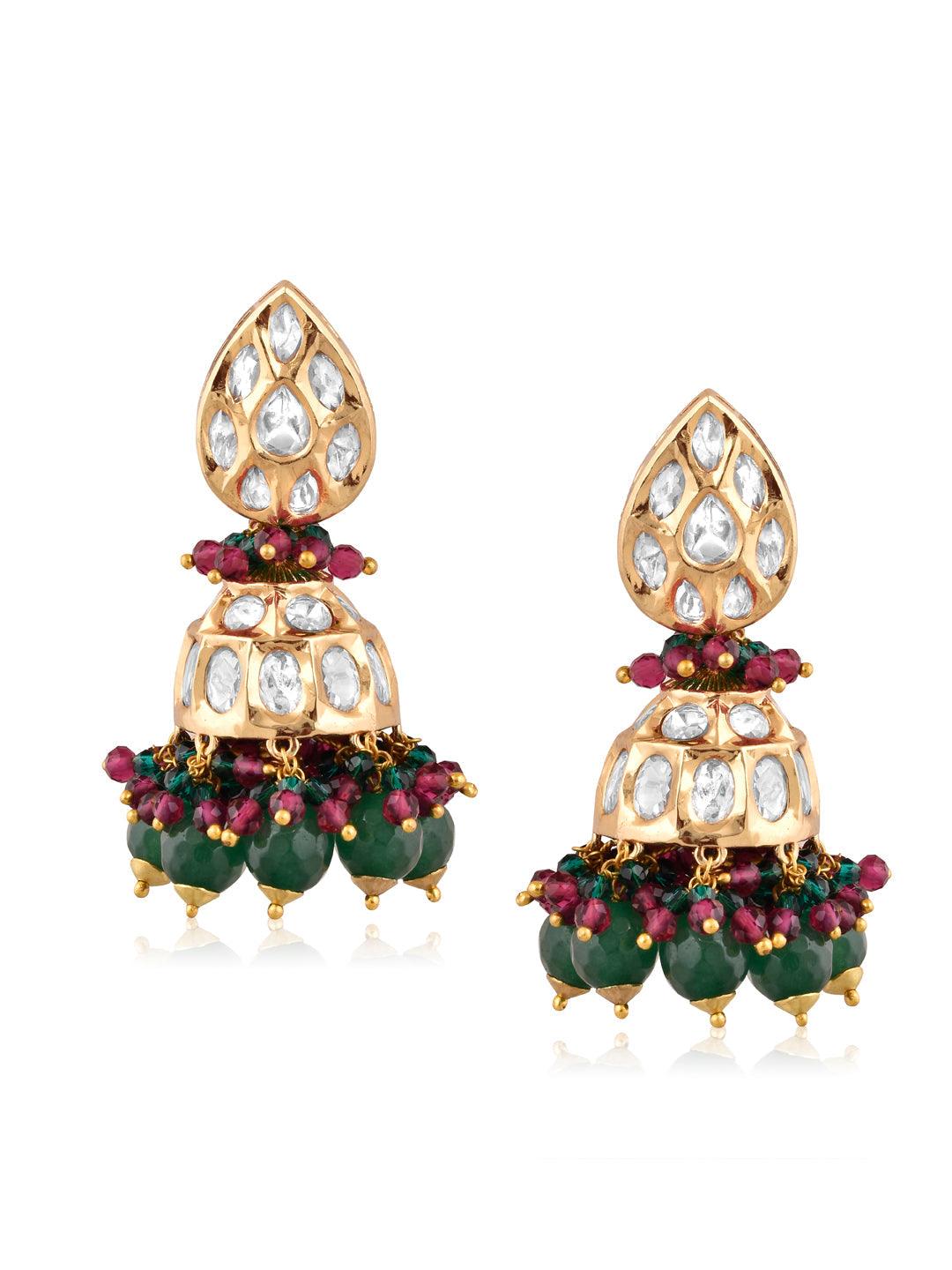 Meira Cluster of Colour Kundan Jhumkis 