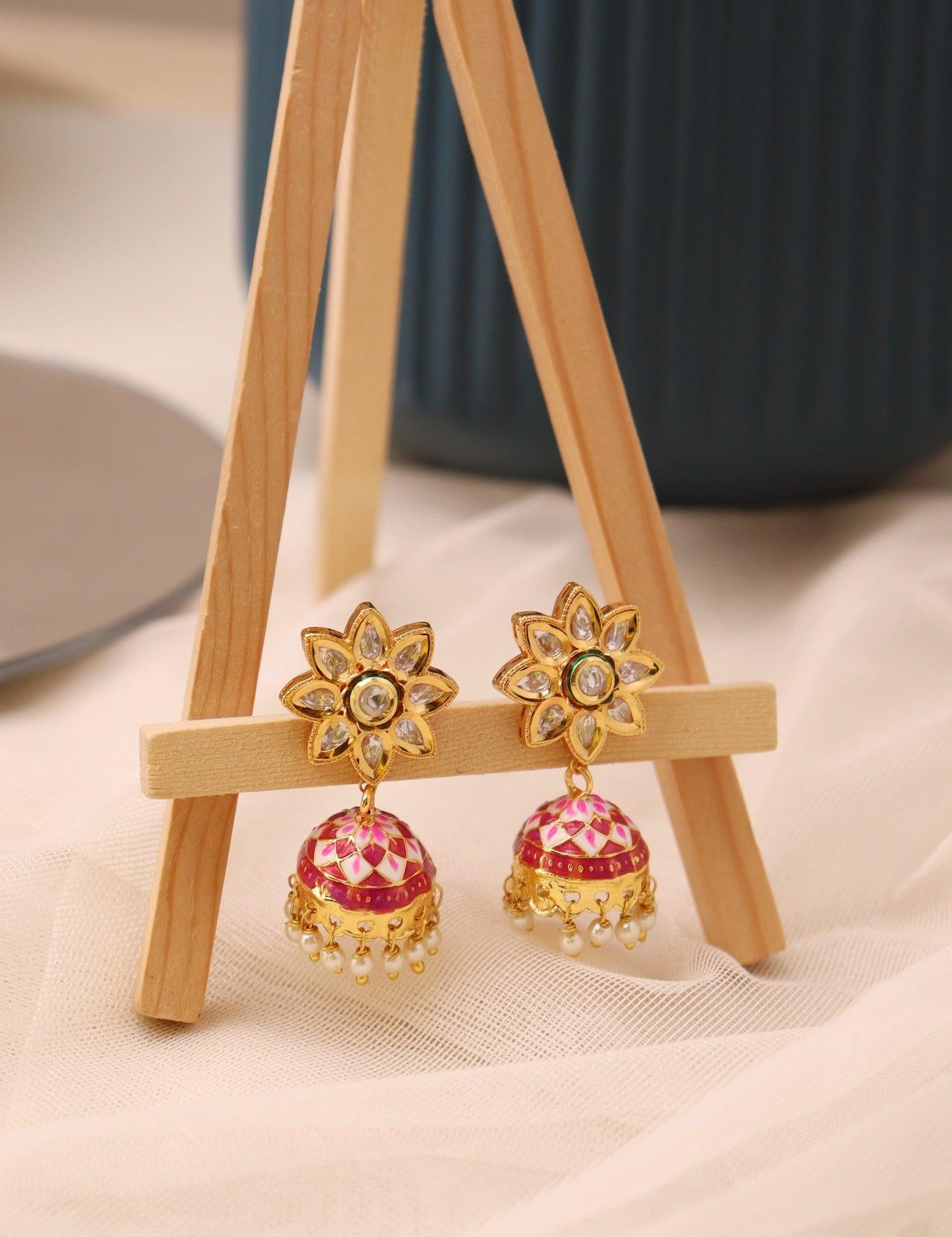 Pink Jhumkis