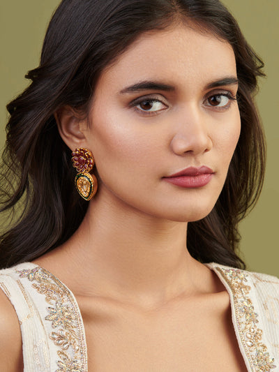 Meira Layered Kundan Earrings 