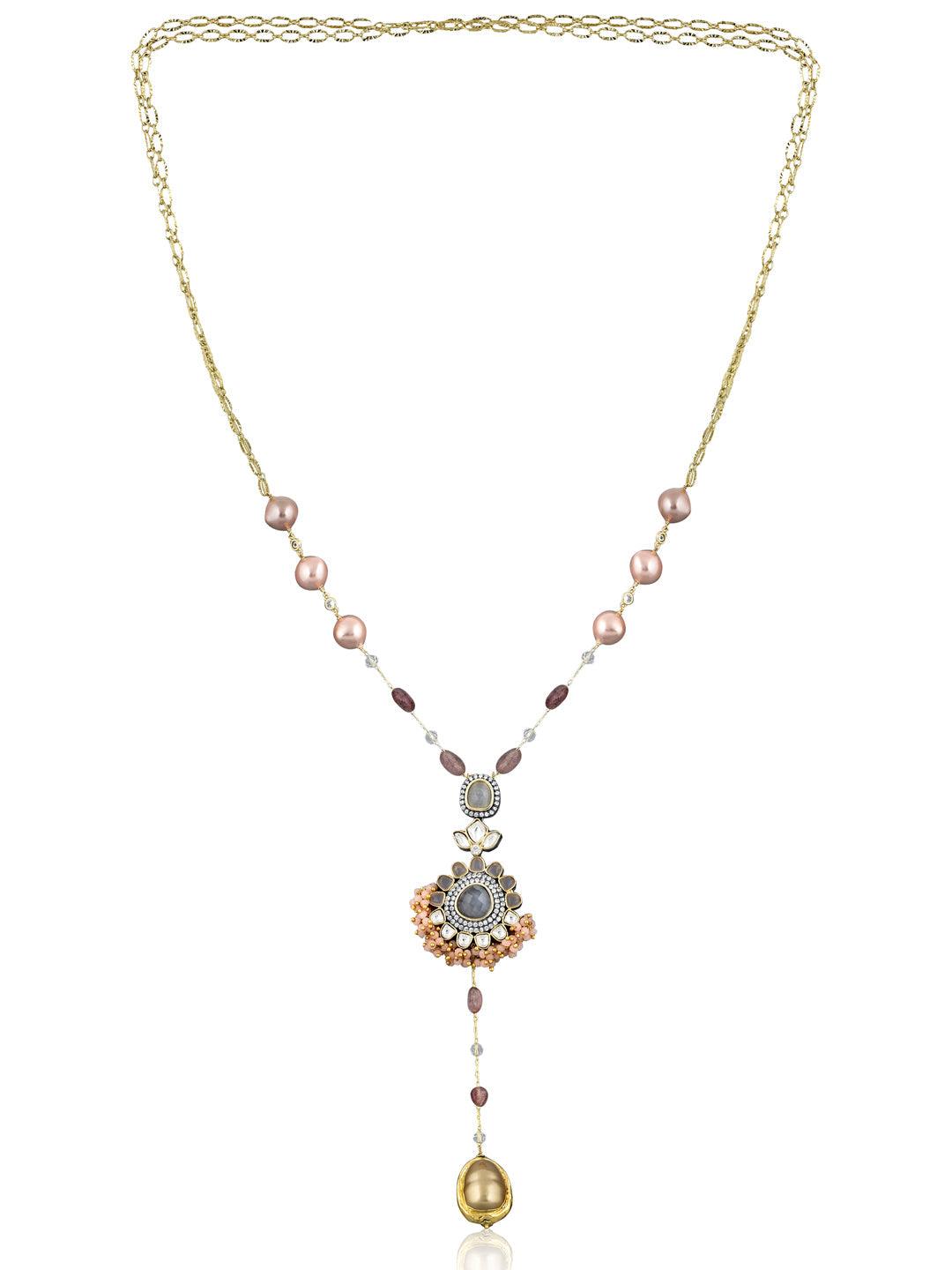 Stone Appeal Baroque Pearl and Stone Long Necklace 