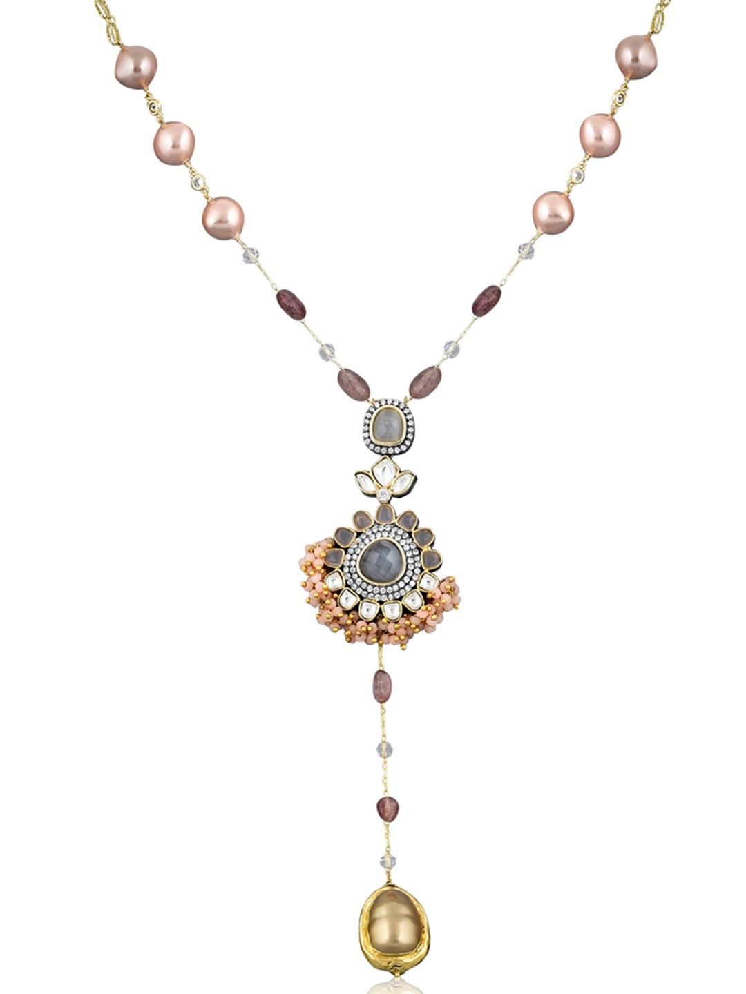 Stone Appeal Baroque Pearl and Stone Long Necklace 