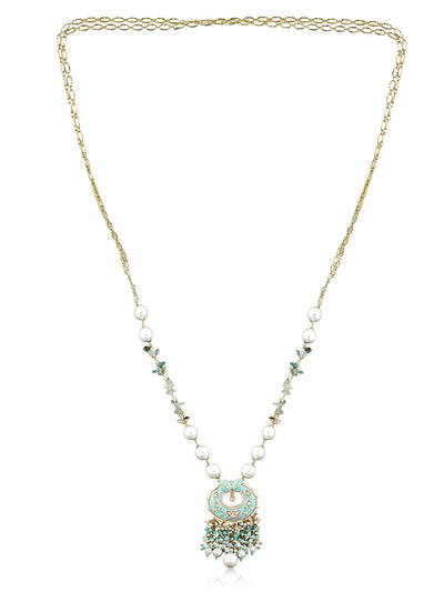 Stone Appeal Blue Enameled and Stone Long Necklace 