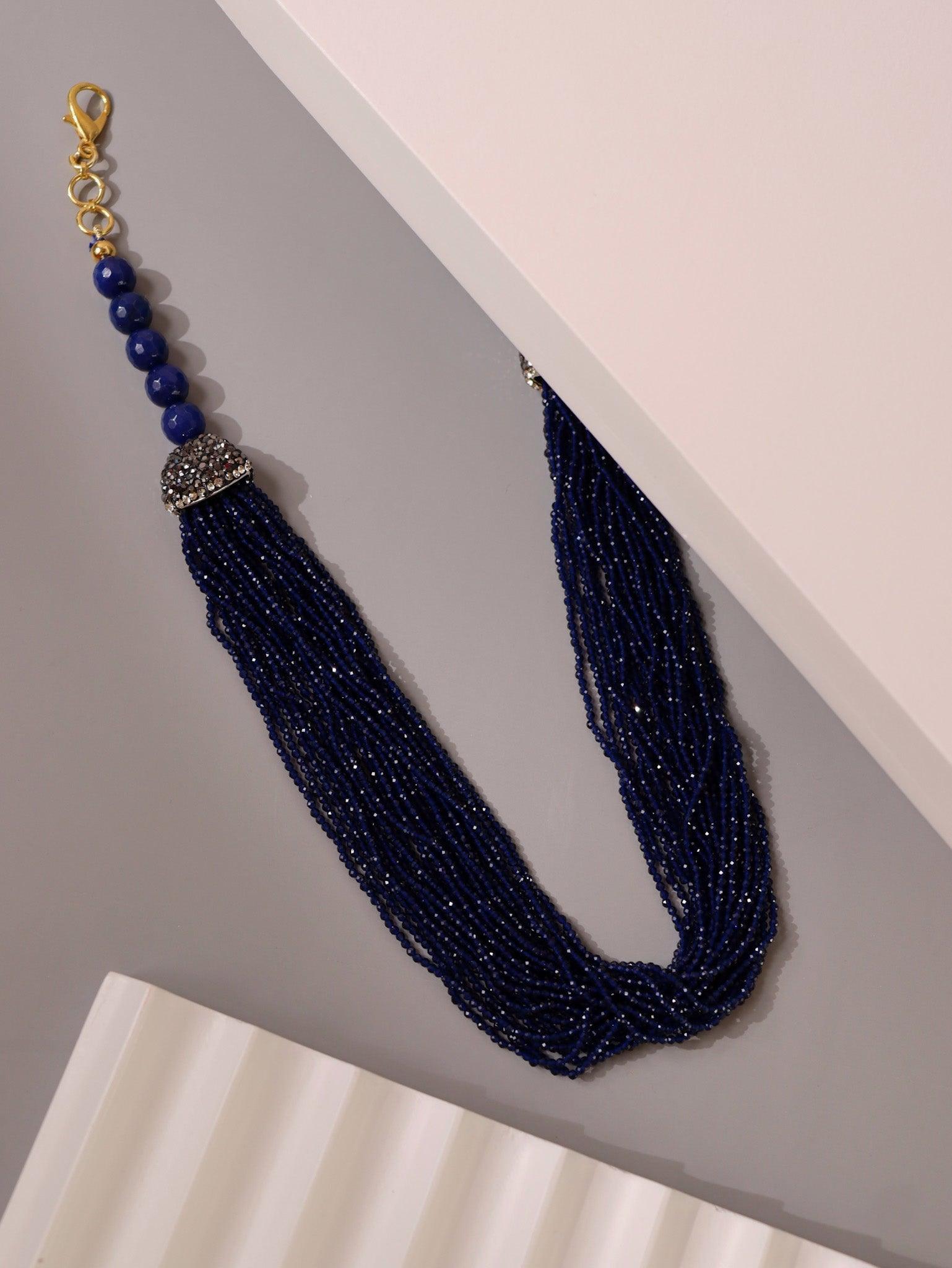  Stone Appeal Multi Deep Blue Stone String Necklace