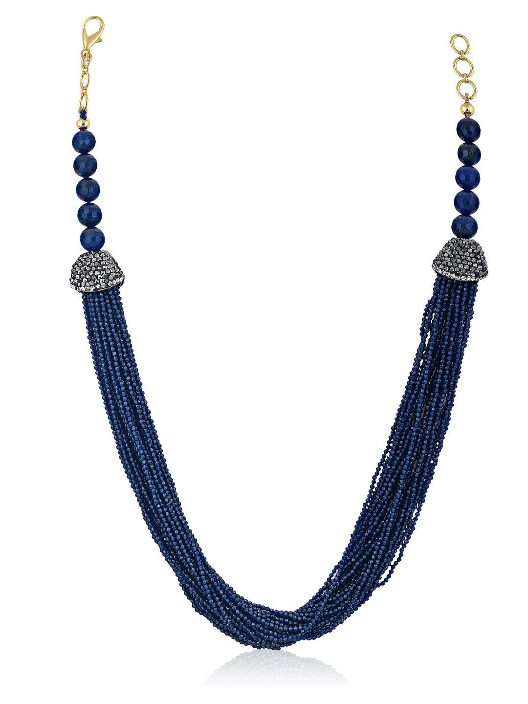 Stone Appeal Multi Deep Blue Stone String Necklace 