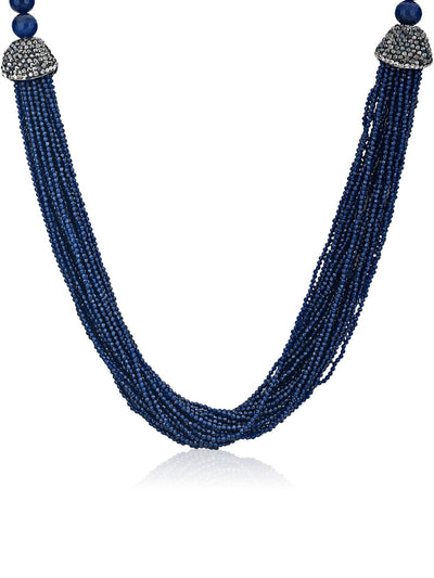 Stone Appeal Multi Deep Blue Stone String Necklace 