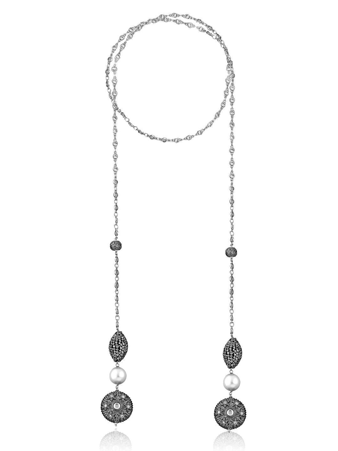Crystal String Stone Appeal Scarf Necklace 