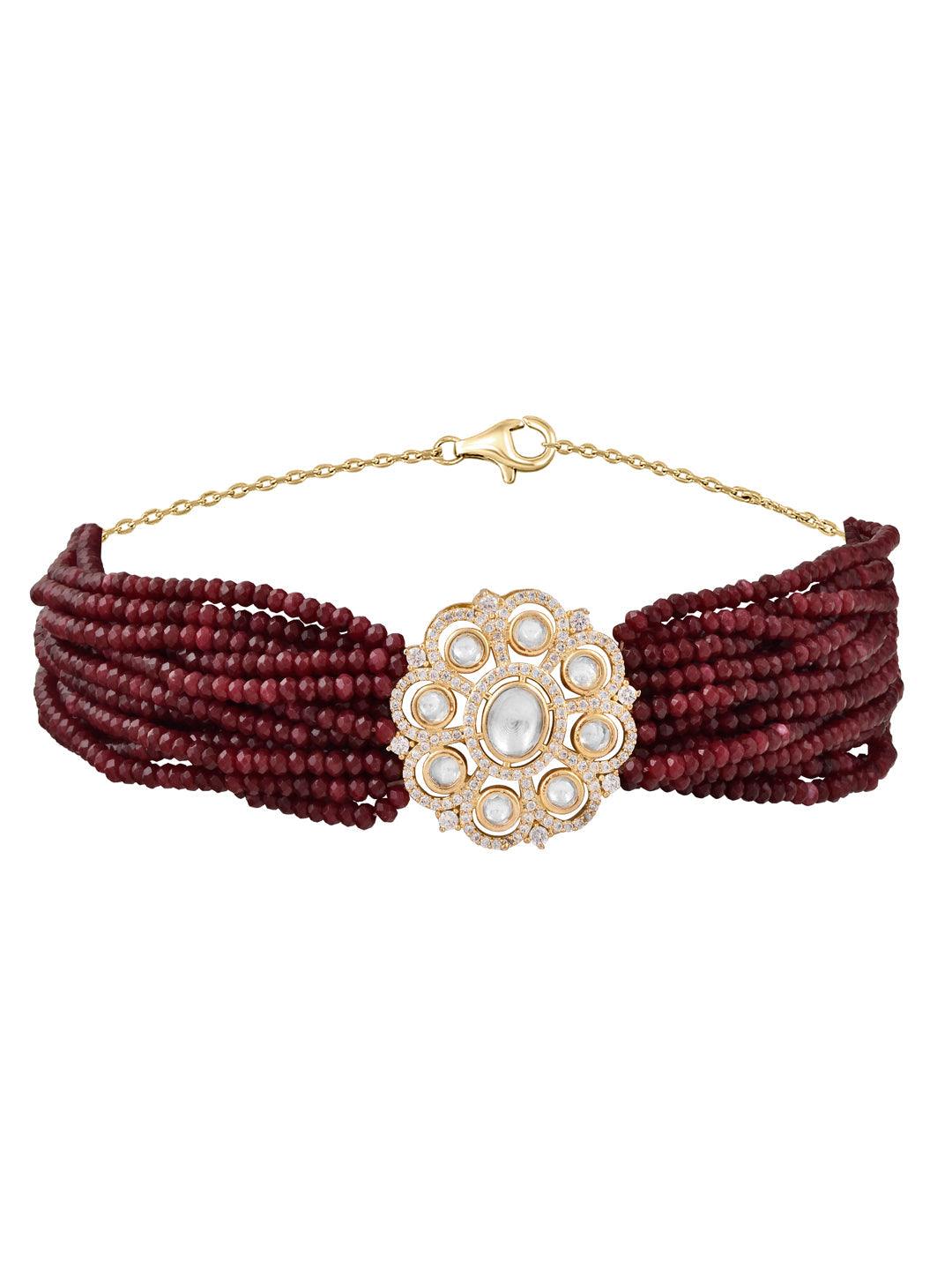 Meira Kundan Red Choker Necklace 