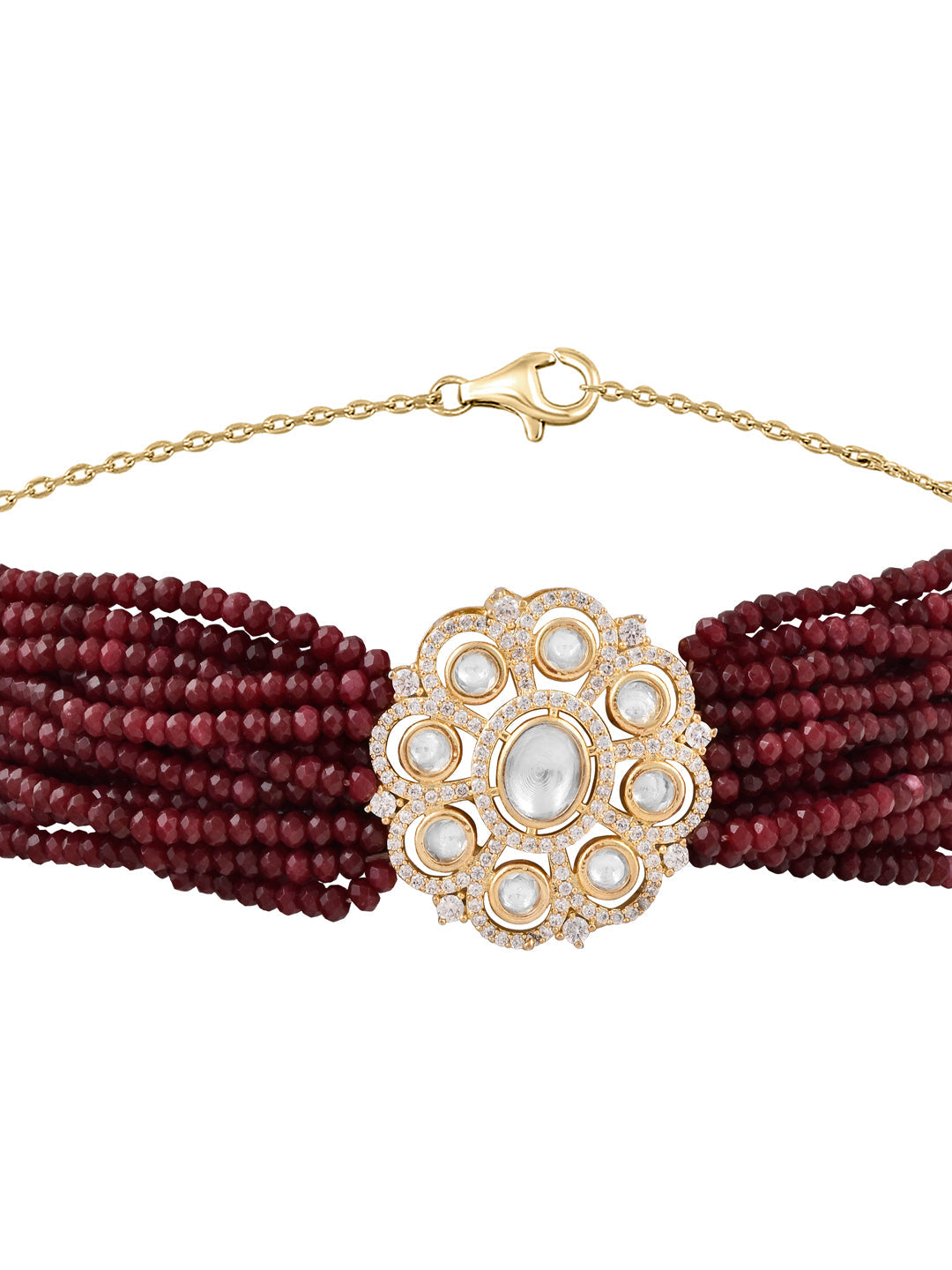 Meira Kundan Red Choker Necklace 
