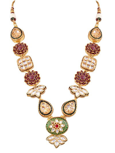 Meira Layered Kundan Floral Necklace 