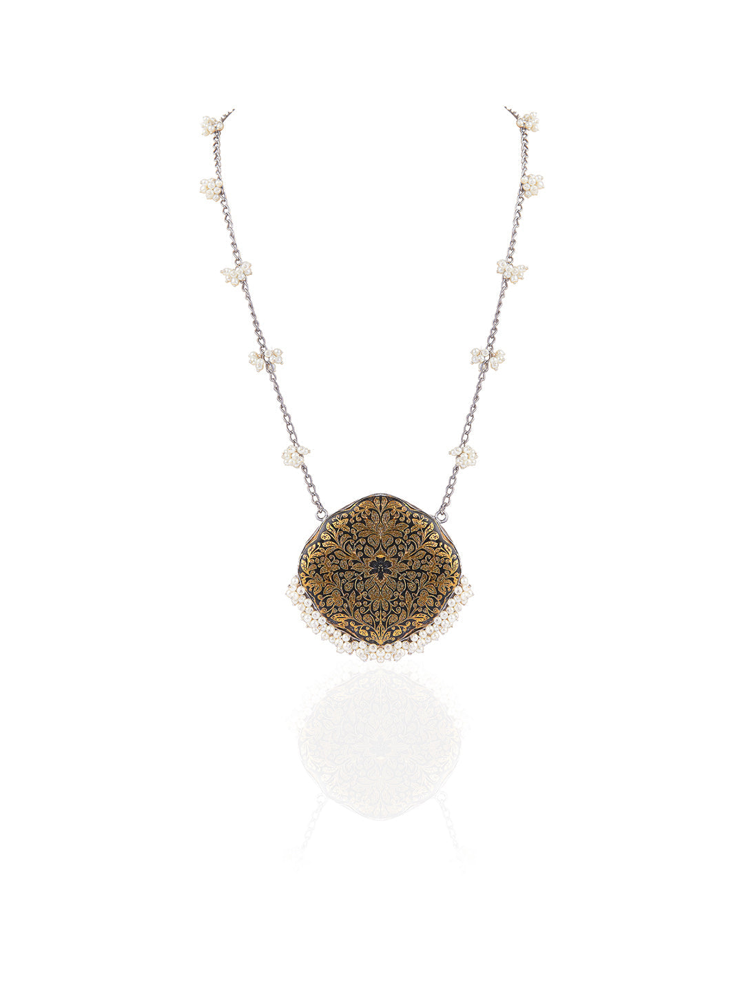  Aria Oxidised Vintage Enameled Long Necklace