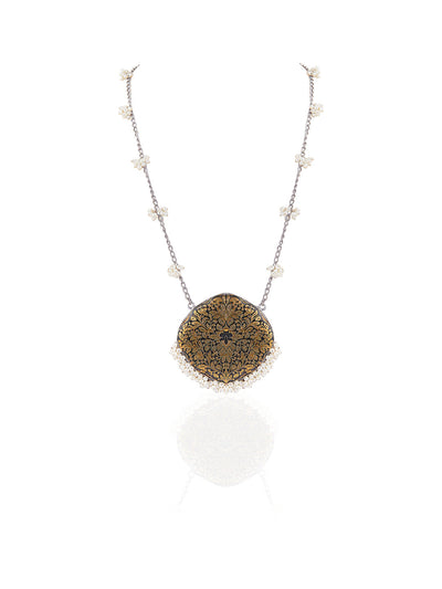 Aria Oxidised Vintage Enameled Long Necklace 