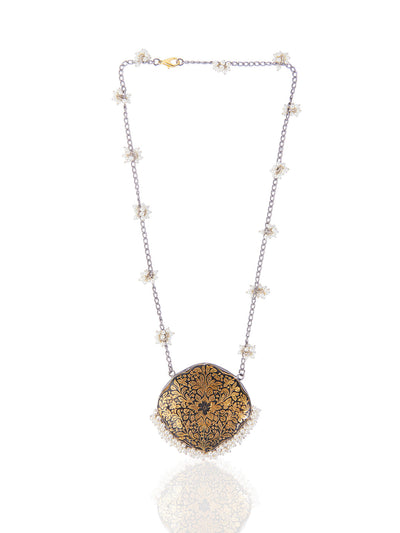 Aria Oxidised Vintage Enameled Long Necklace 
