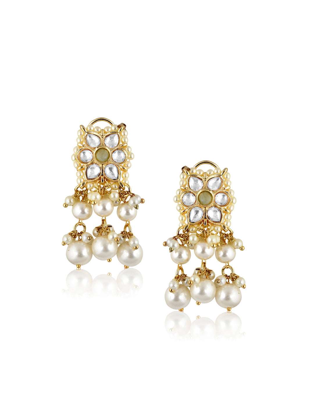 Miera Kundan And Pearls Embellished Choker Necklace Set 