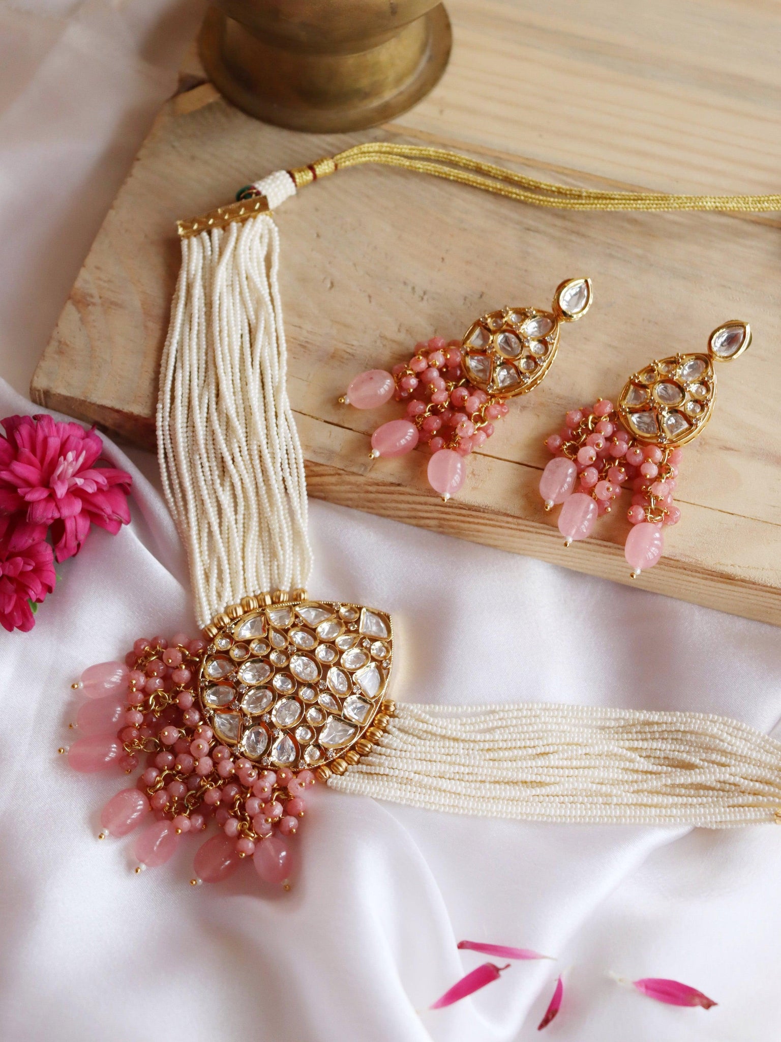  The Bridal Edit - Pearl Strings And Kundan Choker Set