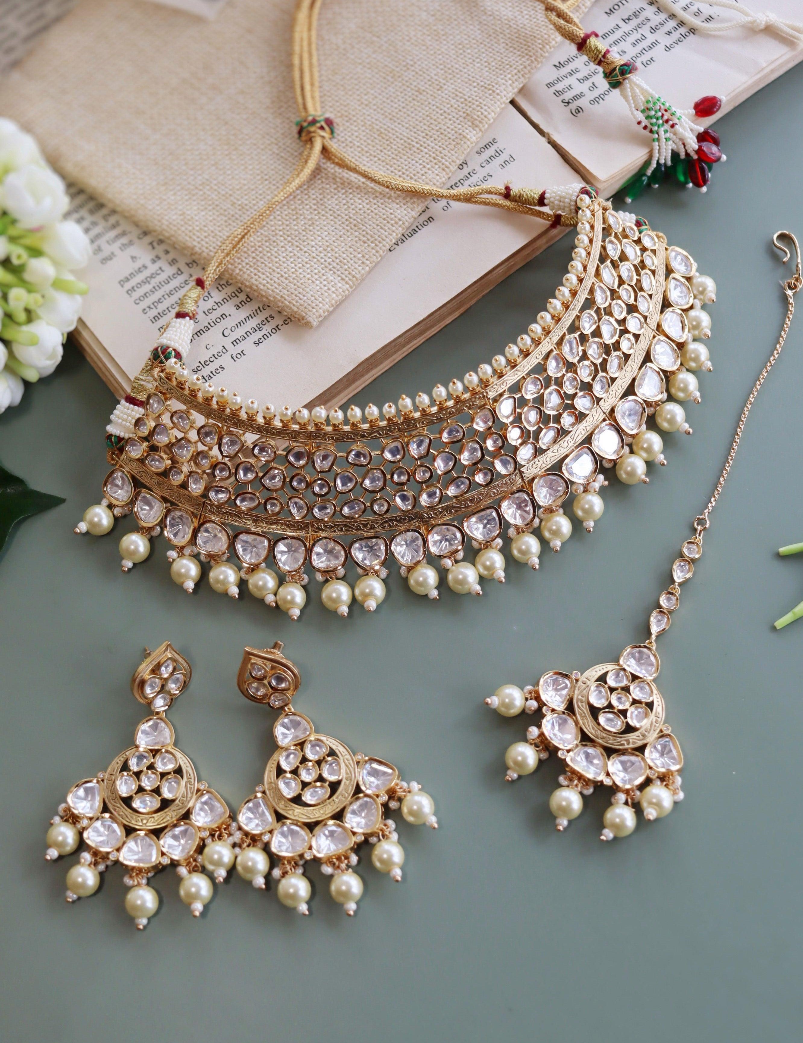 Kundan And Pearls Choker Set